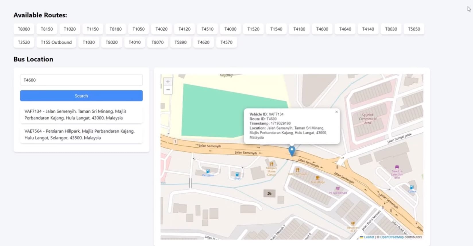 Before: Cluttered UI with all bus IDs visible