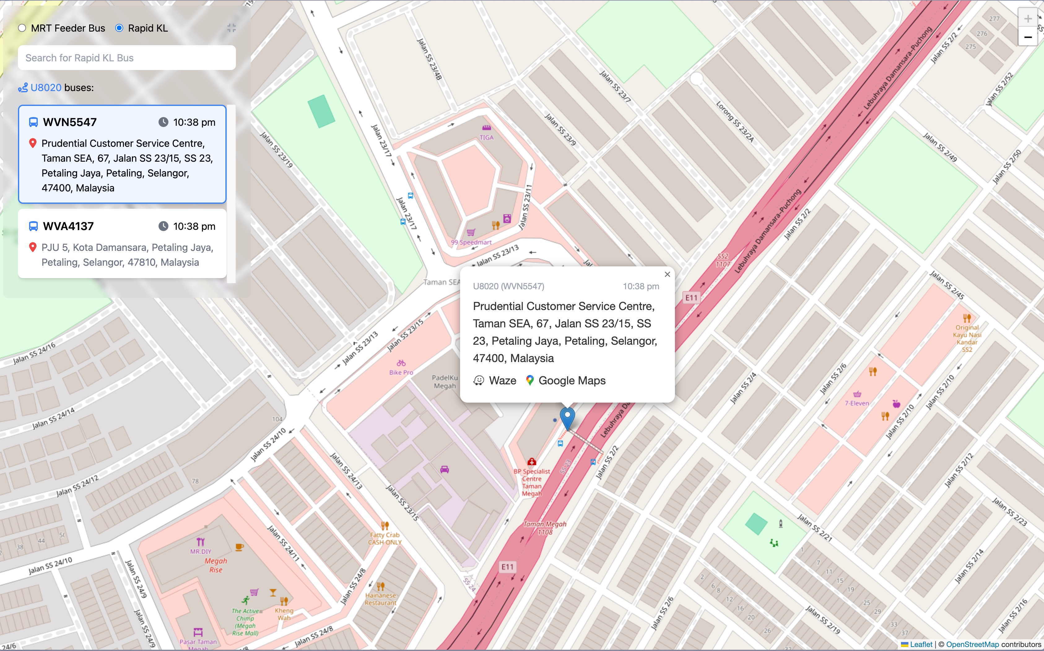After: Clean UI with dropdown and bigger map